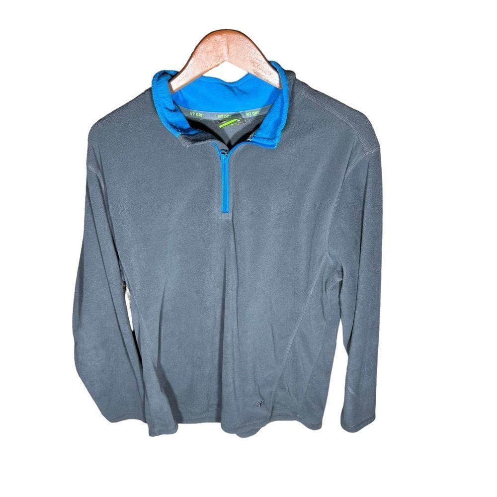 Nordic Track Gray and Blue Fleece Polo Size Med, SKU: 5-4310